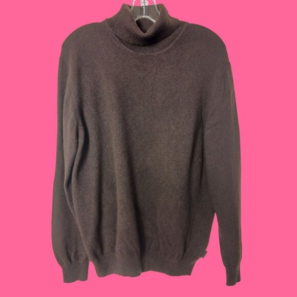 Hugo Boss 100% Cashmere Brown Turtleneck Sweater Mens Size 41 - Picture 1 of 9